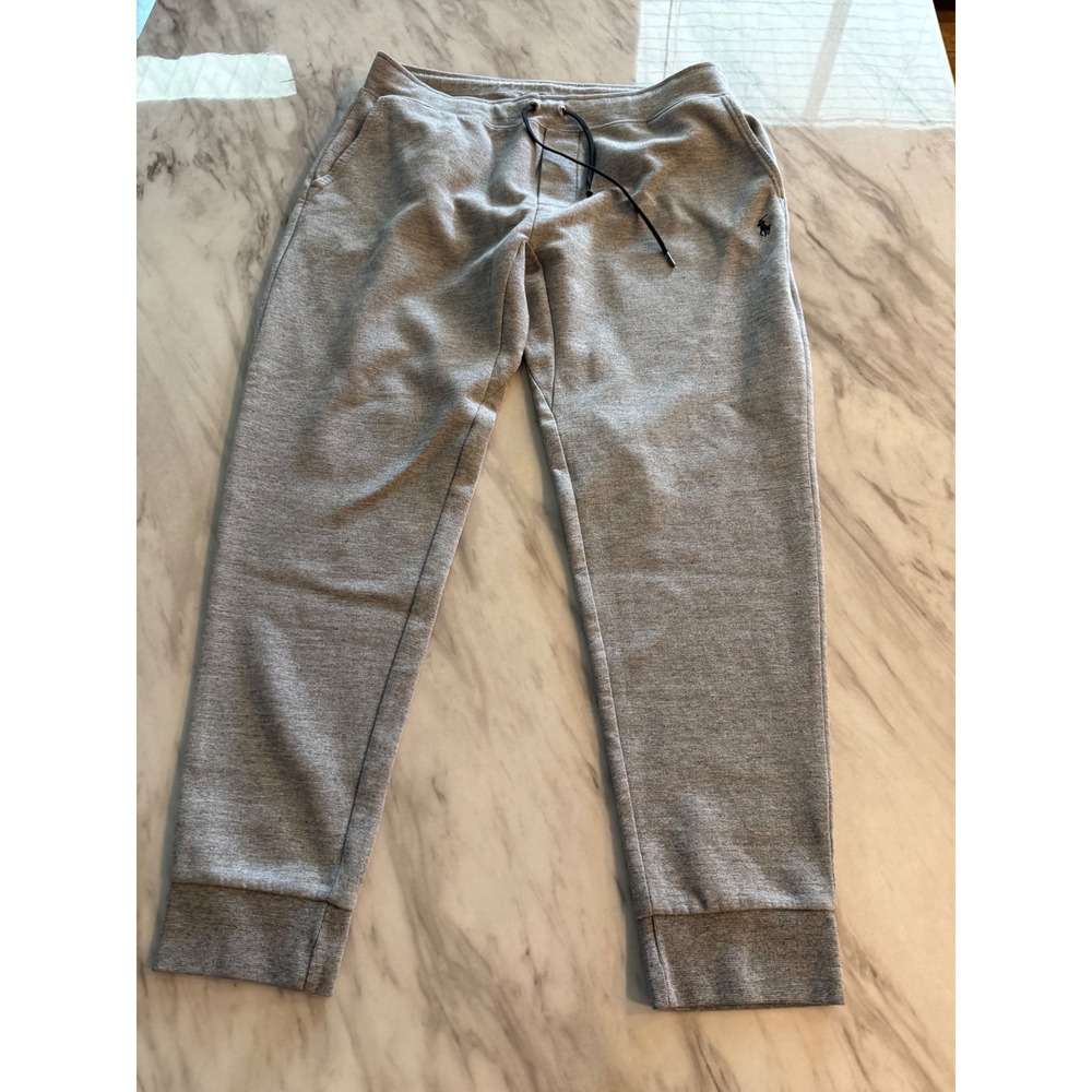 Polo Ralph Lauren Mens XL Heather Grey Jogger Sweatpants Drawstring Pony Logo